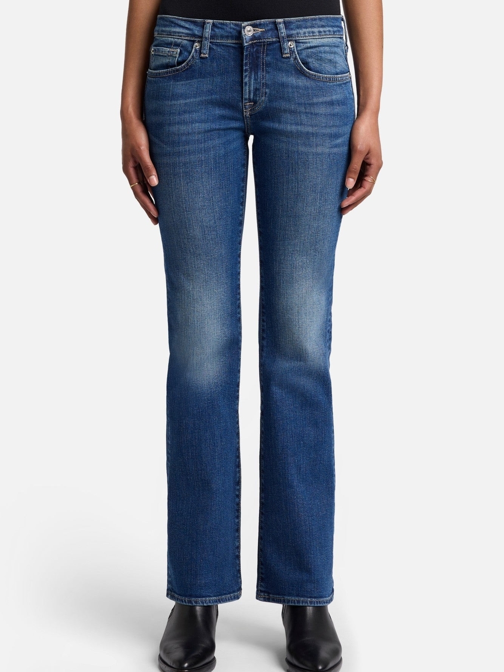 7 For All Mankind Tailorless Original In New York Dark Mid-Rise Bootcut Jeans